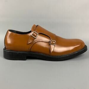CALVIN KLEIN 205W39NYC Size 10.5 Brown Leather Double Monk Strap Loafers